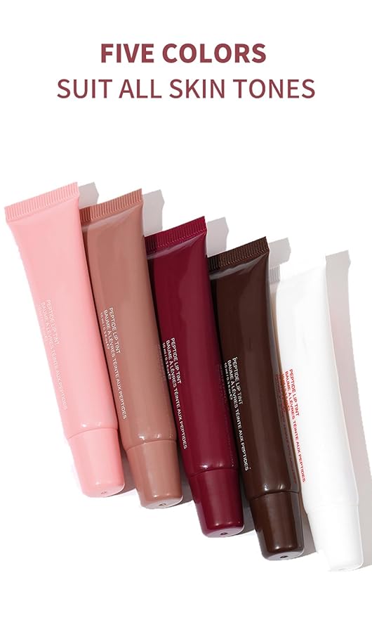 MAEPEOR Lip Glowy Balm 5 Colors Plumping Hydrating Lip Butter Balm and Nourishing Lip Care Lip Treatment Glossy Finish Non-sticky Tinted Lip Balm (04 Espresso)