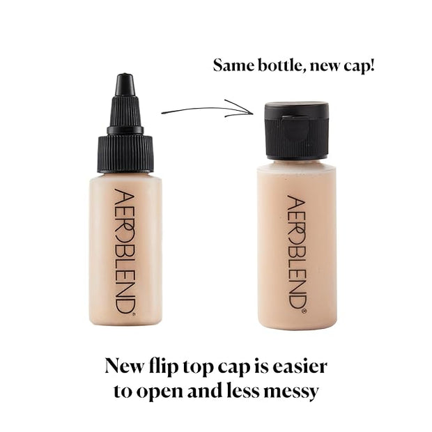 AEROBLEND Airbrush Foundation Makeup (O10) Professional, Water-Based, Buildable, skin types, 1 oz