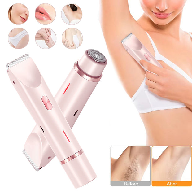 2-in-1 Waterproof Electric Shaver & Trimmer for Women