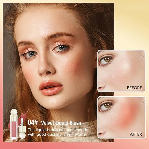 Liquid Blush, Matte Liquid Cream Makeup Dual Use for Girl