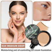 AWCCXMYM CC Cream Cushion Foundation Full Coverage Foundation 03#Medium Deep