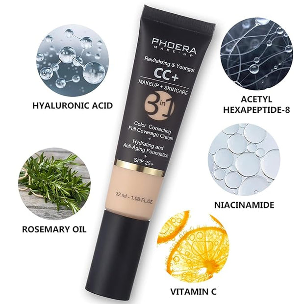 MAEPEOR Full Coverage Foundation 6 Colors Mattle Oil-Control (100 Porcelain)