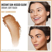 Oulac Shimmer Bronzer Powder Face Makeup with Mirror Cruelty-Free B01
