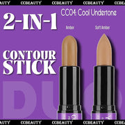 CCbeauty 2pcs 2-IN-1 Matte Contour Concealer Stick Cool