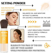 2PCS Mineral Sunscreen Setting Powder Makeup,Translucent Powder SPF Finish,Lightweight,Breathable,All Skin
