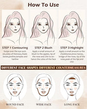 Face Matte Blush Powder Palette-2Colors Buildable Facial Cheek Women Girl-03
