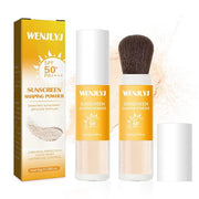 2PCS Mineral Sunscreen Setting Powder Makeup,Translucent Powder SPF Finish,Lightweight,Breathable,All Skin