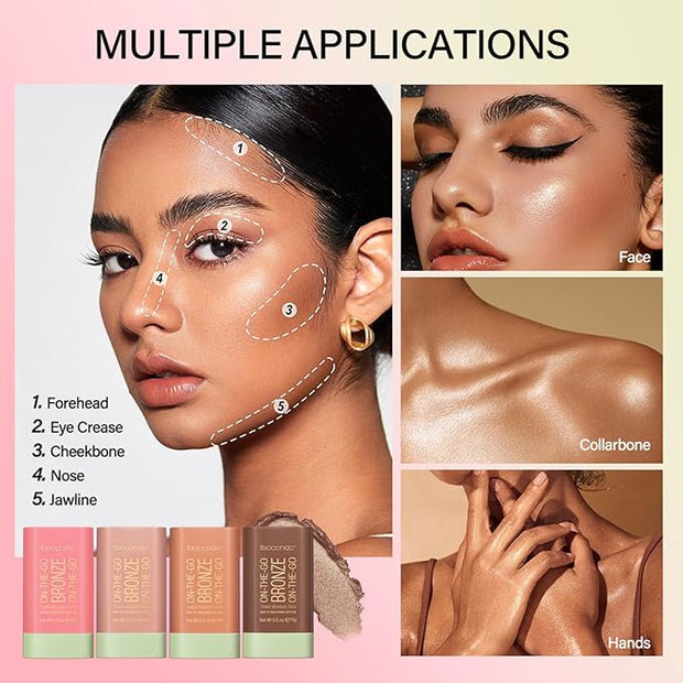 Cream Contour Stick, Face Cream Bronzer Makeup Stick Soft Glow)