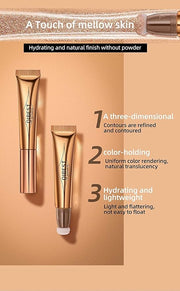 Blush Beauty Wand,Matte Face Blush with Cushion Applicator, white highlighter)