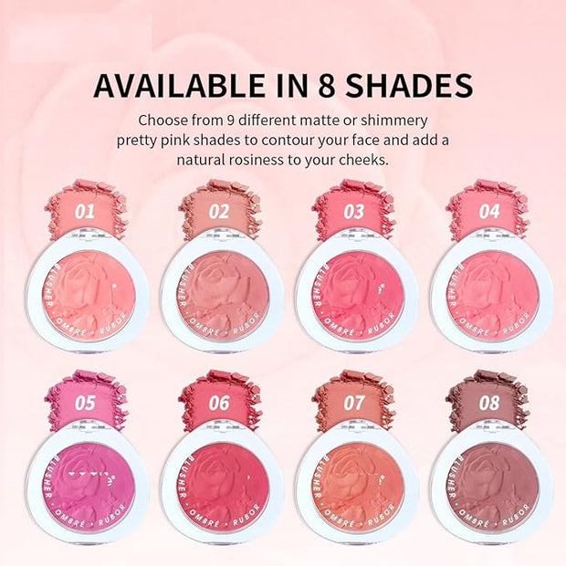 MAEPEOR Matte Face Blush 8 Colors Lightweight Natural (Color 07)