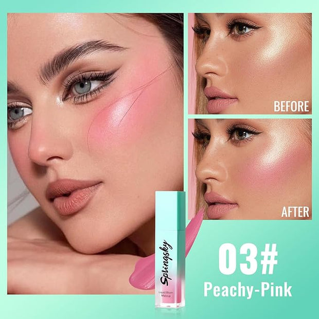 Liquid Blush, Soft Moisturizing Matte Blush, Blendable Face 03 Peachy-Pink