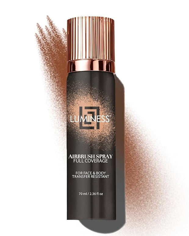 LUMINESS Spray Airbrush Foundation Makeup, Deep Rich Shade 2.36 fl oz