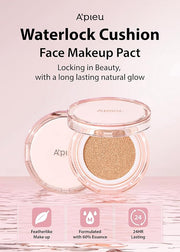 A'PIEU Waterlock Cushion Foundation No.ight Beige Semi-Matte Natural Acid, Paraben-Free 21 L