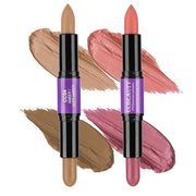 CCbeauty 2pcs 2-IN-1 Matte Contour Concealer Stick Cool