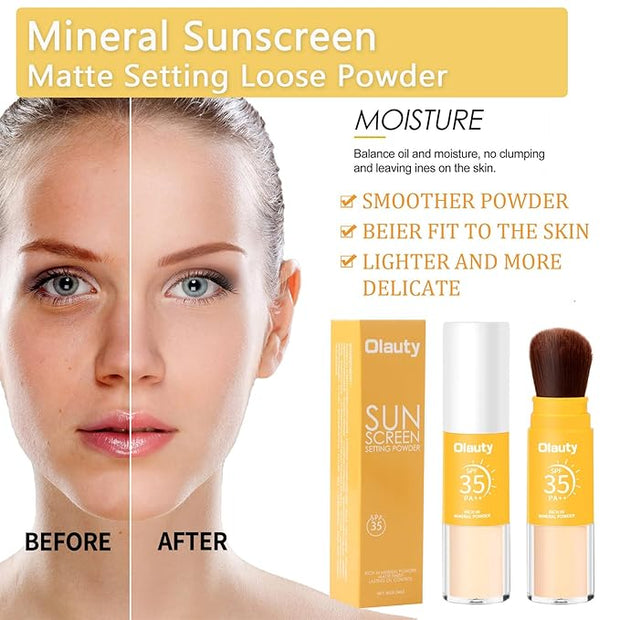 Mineral Sunscreen Setting Powder, SPF 35, Translucent Setting