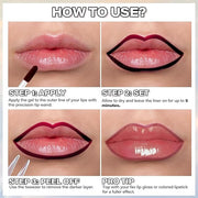 3PCS Peel Off Lip Liner Stain Set, Tattoo Lip Liner Peel Off Lip Stain with Tweezer, Long Lasting, Waterproof, Transfer-proof, Highly Pigmented Matte Finish Lip Tint Stain