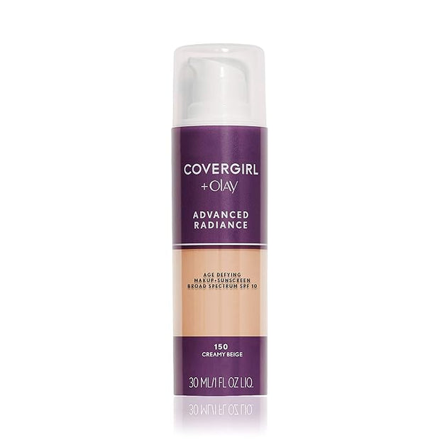COVERGIRL Advanced Radiance Age Defying Foundation Makeup Creamy Creamy Beige, 1 oz