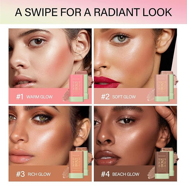 Cream Contour Stick, Face Cream Bronzer Makeup Stick Soft Glow)