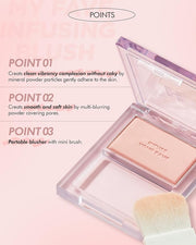 HOLIKA HOLIKA Infusing Blush with Brush - Lightweight,