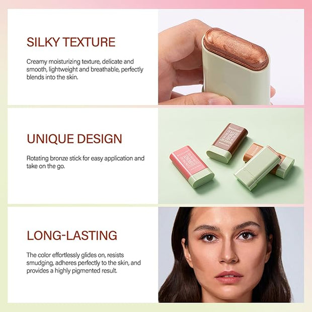 Cream Contour Stick, Face Cream Bronzer Makeup Stick Rich Glow)