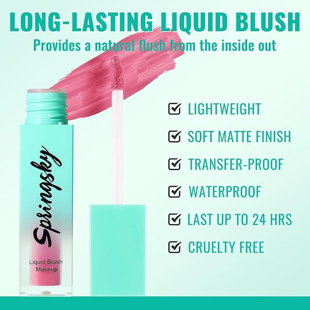 Liquid Blush, Soft Moisturizing Matte Blush, Blendable Face 03 Peachy-Pink