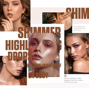 VIOLA HOUSE Liquid Highlighter Drops, Glitter Illuminator Blend (5 Candlelight) 30ml