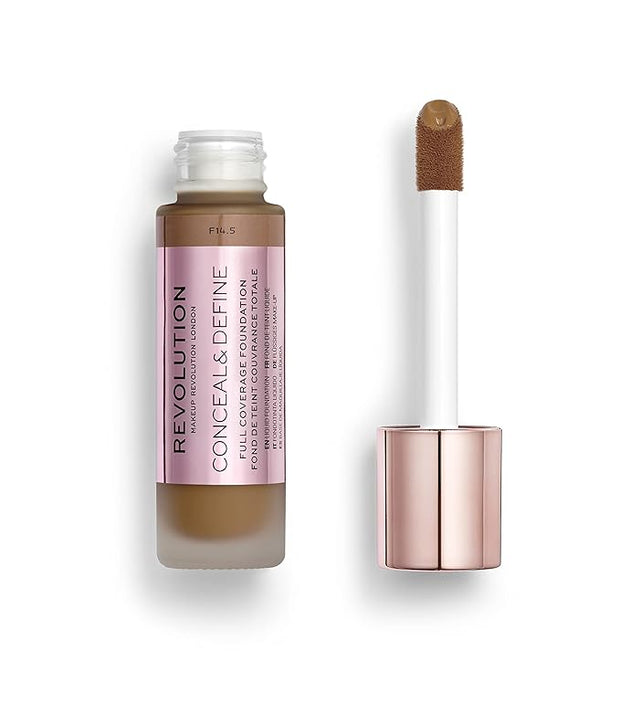 Makeup Revolution Conceal and Define Foundation, Full Coverage Fl Oz