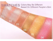 MAEPEOR Face Highlighter Palette 6 Colors Smooth Shimmer (Color 04)