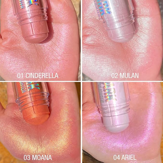 Chubby Cream Highlighter Stick for Face, Glitter Eyeshadow Peach Shimmer