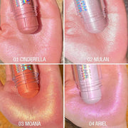 Chubby Cream Highlighter Stick for Face, Glitter Eyeshadow Peach Shimmer
