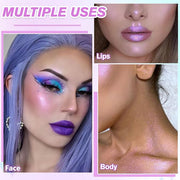 Purple Diamond Highlighter Makeup, Duochrome Shimmer Highlighter Makeup Skin, 02