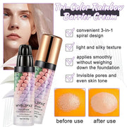 2PCS Tri-color Color Corrector Isolation Cream,One Step Color Correcting Foundation