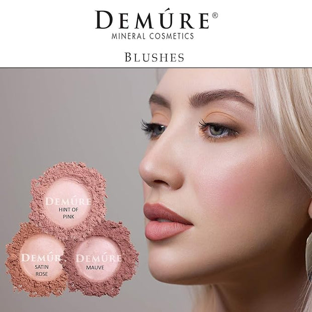 Demure Mineral Blush Makeup (Satin Rose), Loose Powder By Demure
