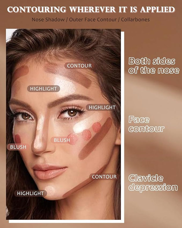 Face Contour Glitter Highlighter Powder Palette-2 in 1 for Women-01