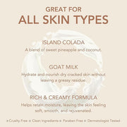 Dionis - Goat Milk Skincare Scented Hand Cream (1 oz) Set of 6, Moisturizing Lotion for Dry Skin, Good for Sensitive Skin, Cruelty-free and Paraben-free (Island Colada)