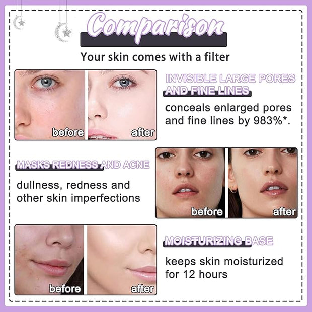 2PCS Tri-color Color Corrector Isolation Cream,One Step Color Correcting Foundation