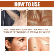 Shimmer Body Oil,Long Lasting Waterproof Face Brighten Glow Golden Brown)