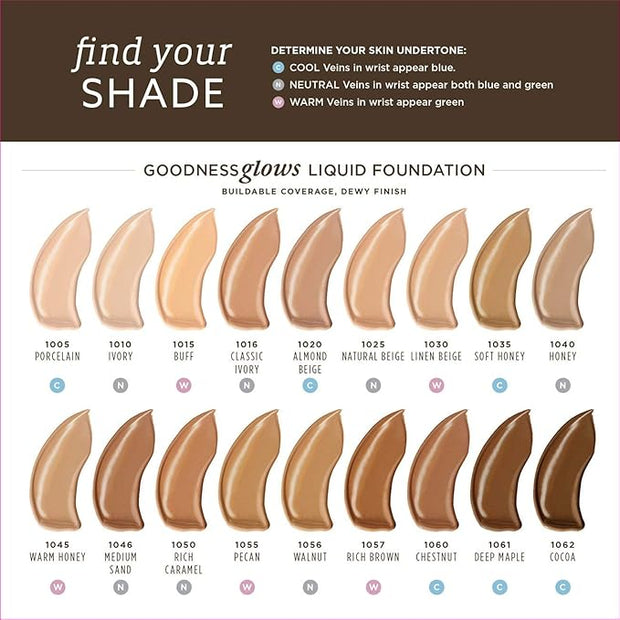 BURTS BEES Medium Sand Goodness Glows Liquid Makeup,