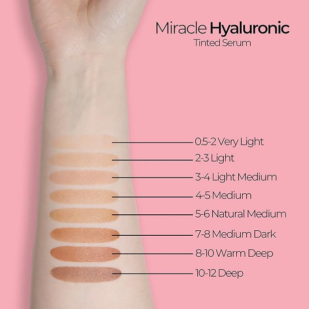 MCoBeauty Miracle Hyaluronic Tinted Serum, 7-8 Medium Dark, Free Cosmetics