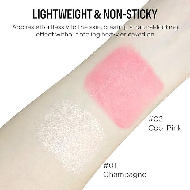 KYDA 2 Colors Liquid Blush and Highlighter, Natural & Champagne