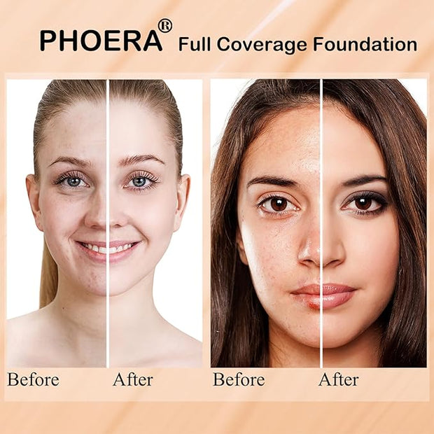 Hilareco PHOER Foundation, 1 pcs-105- Sand, Full Coverage Vegan Guarantee 30ml