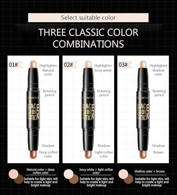 BIOAQUA Play 109 Face Stick Contour Duo 2 SHALLOW COLOR/BROWN)
