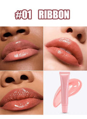 MAEPEOR Lip Glowy Balm 5 Colors Plumping Hydrating Lip Butter Balm and Nourishing Lip Care Lip Treatment Glossy Finish Non-sticky Tinted Lip Balm (01 Ribbon)