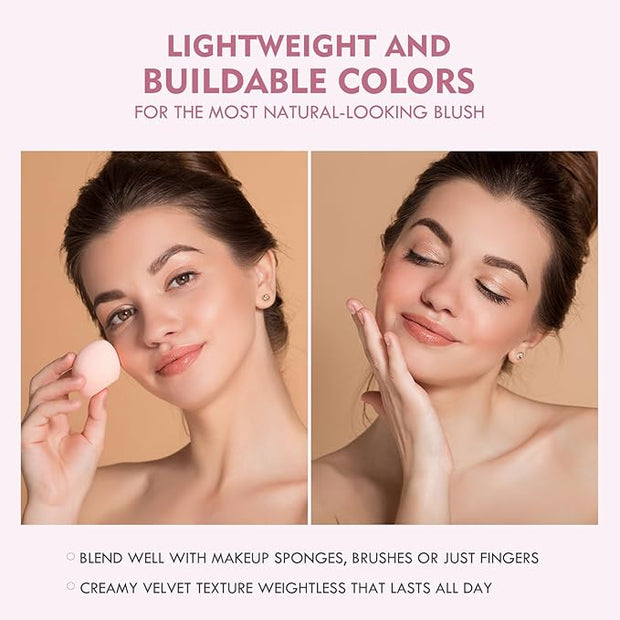 Matte Cream Blush, 9 Colors Lightweight, Long Lasting, Cheeks (09)