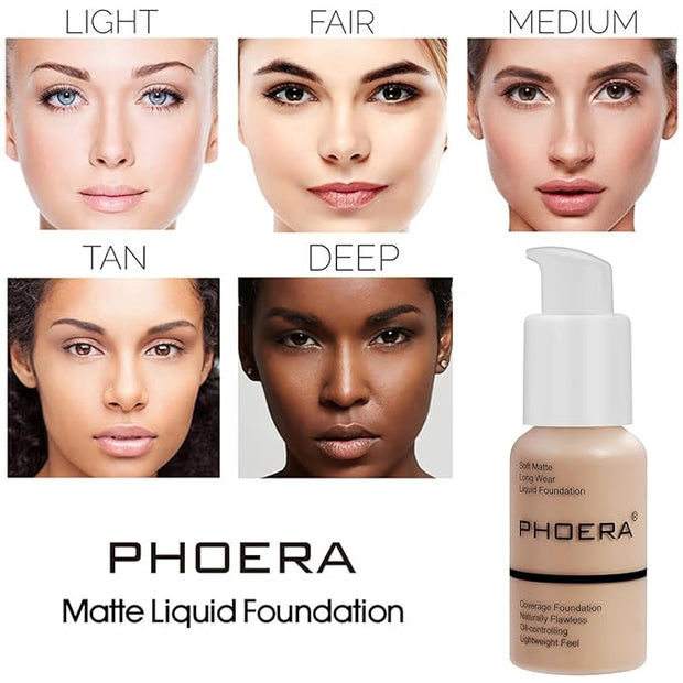 PHOERA Foundation Full Coverage,PHOERA Concealer Lightweight Full Coverage,PHOERA Complexion(102 Nude+102#NEUTRAL)