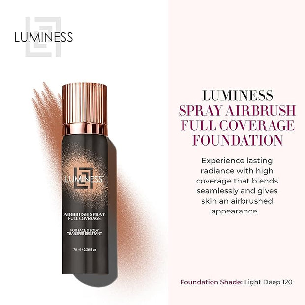 LUMINESS Spray Airbrush Foundation Makeup, Light Deep Shade 2.36 fl oz