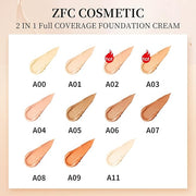 Foundation Makeup Concealer, Medium-to-Full Coverage Foundation Cream, Long