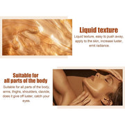 Shimmer Body Oil,Long Lasting Waterproof Face Brighten Glow (Golden Brown)