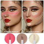 3Pcs Liquid Contour Makeup Trio with Bronzer Shade,