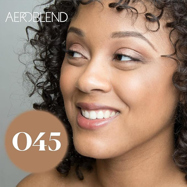 AEROBLEND Airbrush Foundation Makeup (O45) Professional, Water-Based, Buildable, skin types, 1 oz